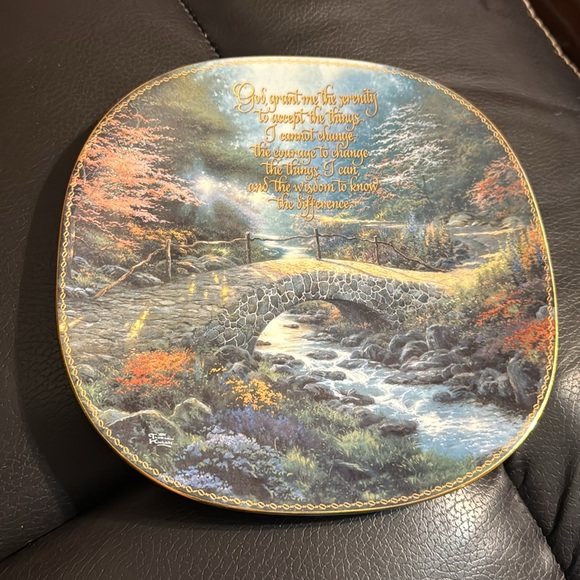 Vintage 1997 Thomas Kincade Serenity Prayer Collectible Ceramic Plate - Picture 3 of 9